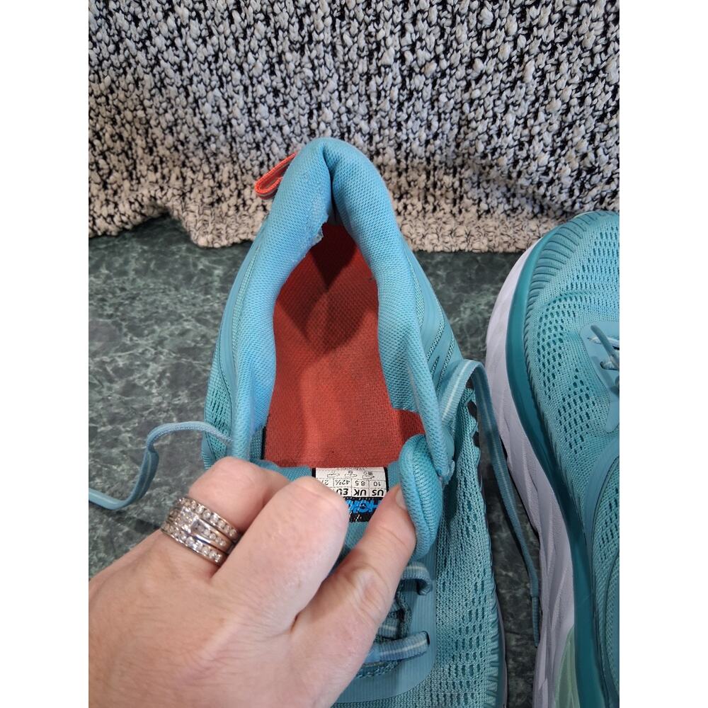 Hoka One One Women's Bondi 7 Running Sneakers Size 10 Teal Black Walking Shoes - Picture 16 of 16